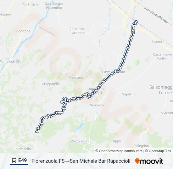 E49 Bus Line Map
