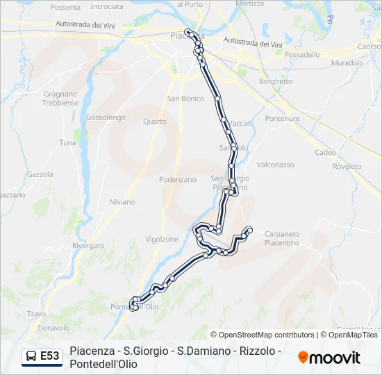 E53 Bus Line Map