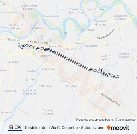 E56 bus Line Map