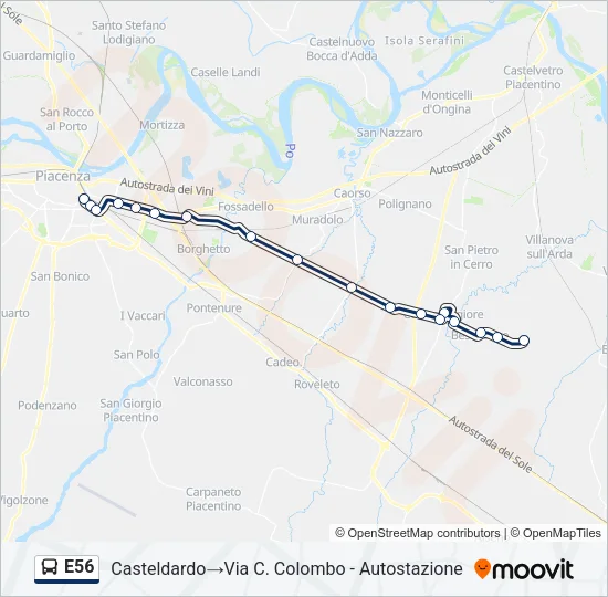 E56 Bus Line Map