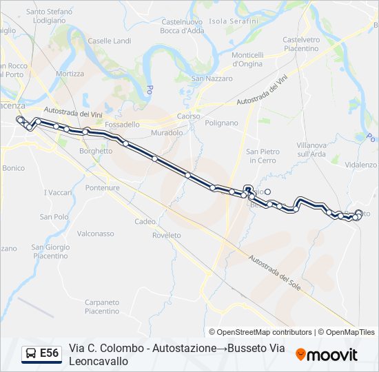 E56 bus Line Map