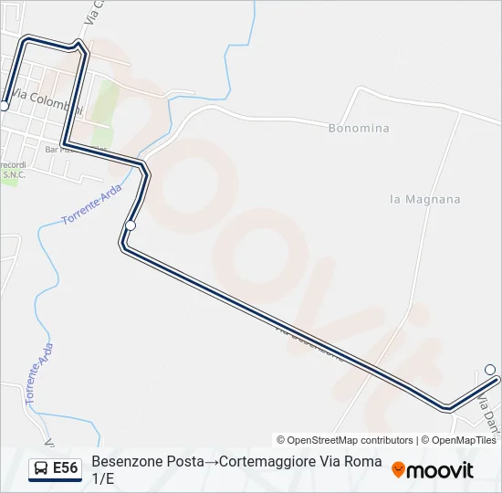 E56 Bus Line Map
