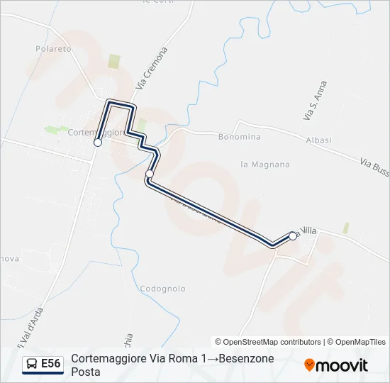 E56 Bus Line Map