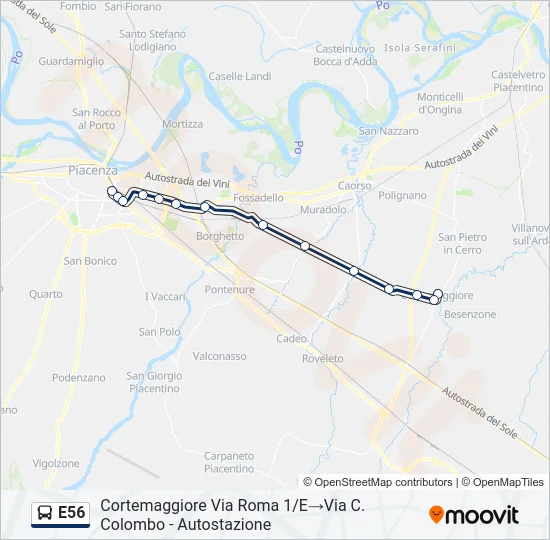E56 Bus Line Map