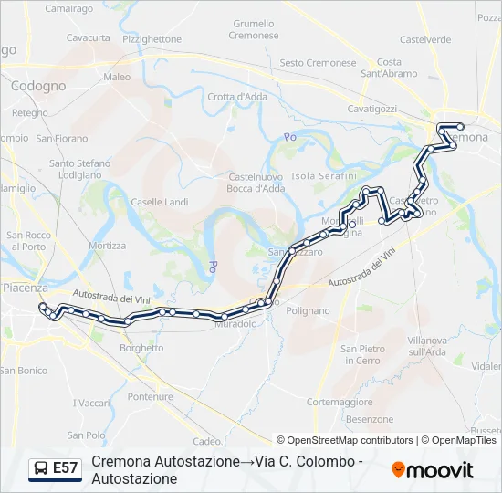 E57 Bus Line Map