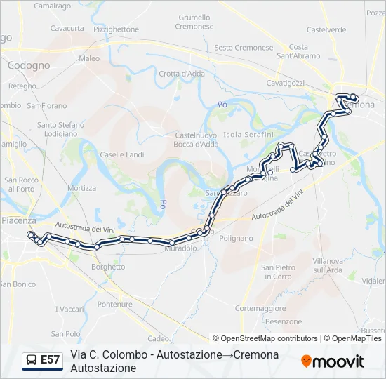 E57 Bus Line Map
