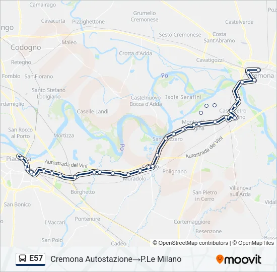 E57 Bus Line Map