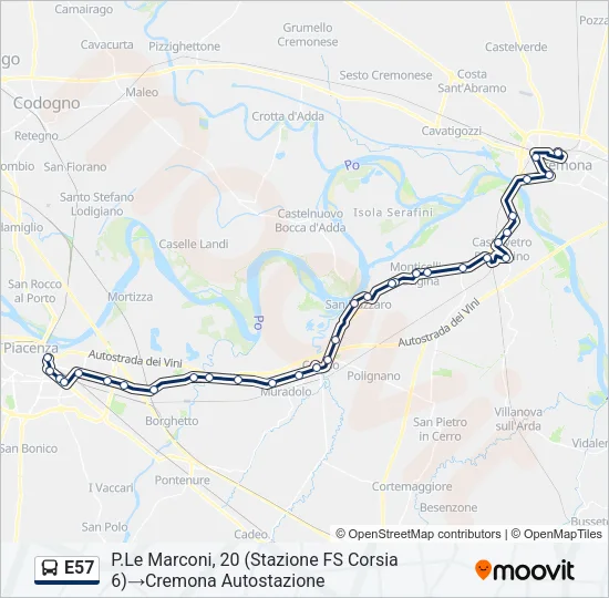 E57 Bus Line Map