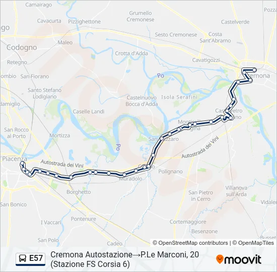 E57 Bus Line Map