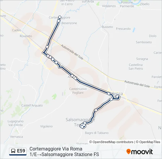 E59 Bus Line Map