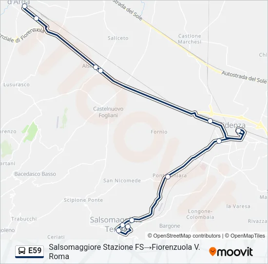 E59 Bus Line Map