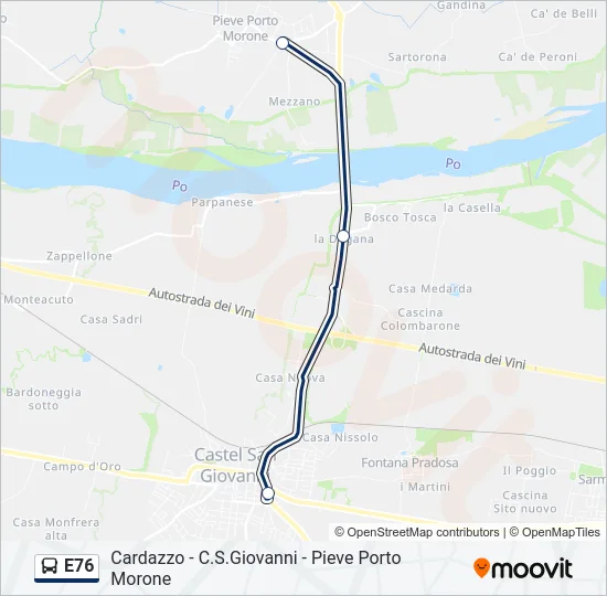 E76 Bus Line Map