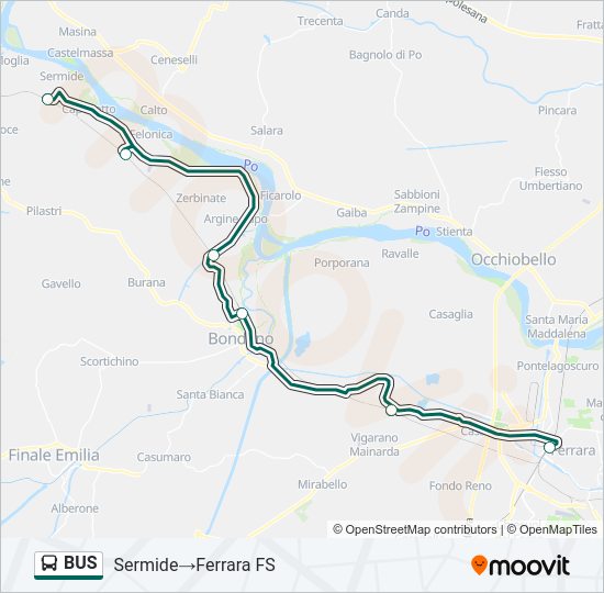 Mappa della linea BUS