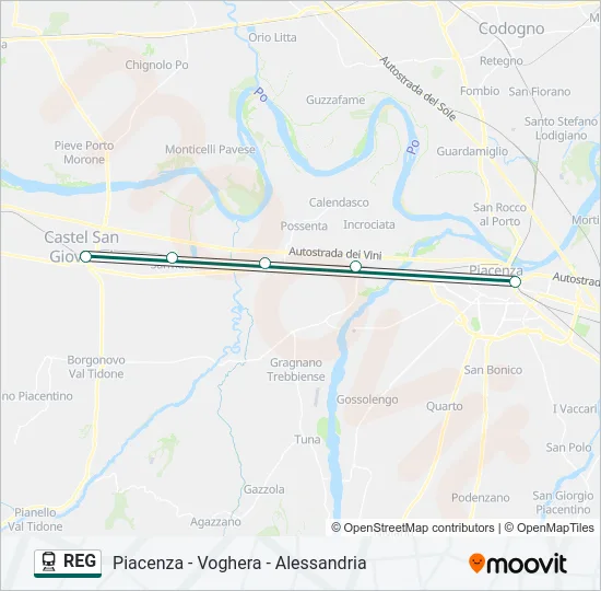 REG Train Line Map