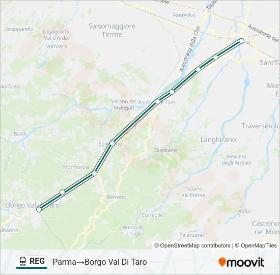 REG Train Line Map