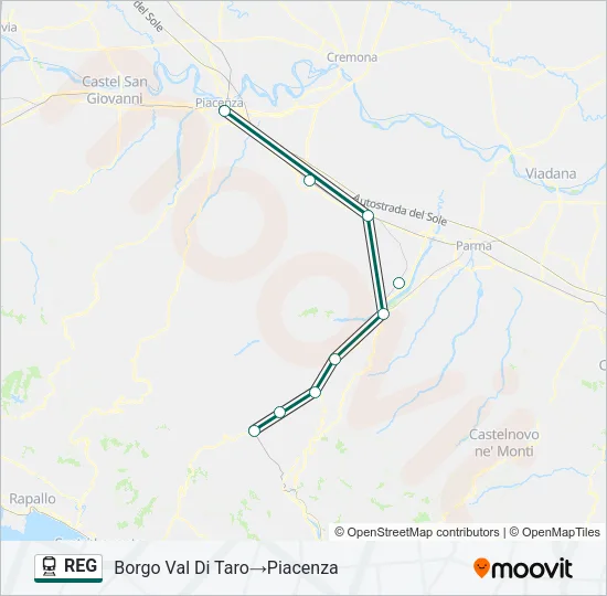 REG Train Line Map