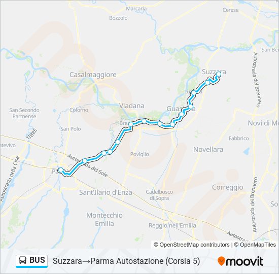 Mappa della linea BUS