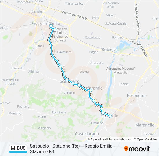 Mappa della linea BUS