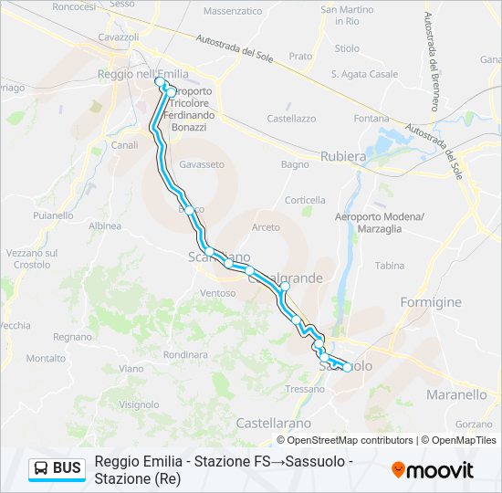 Mappa della linea BUS