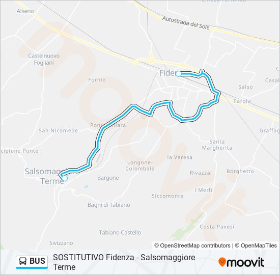 Mappa della linea BUS