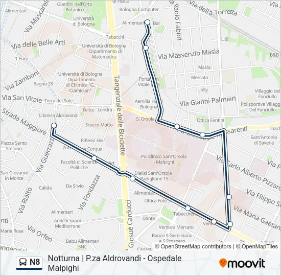 N8 Bus Line Map