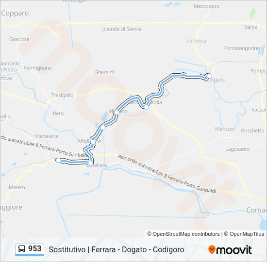 953 Bus Line Map