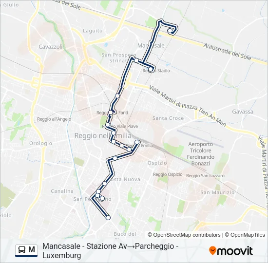M Bus Line Map
