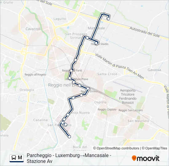 M Bus Line Map