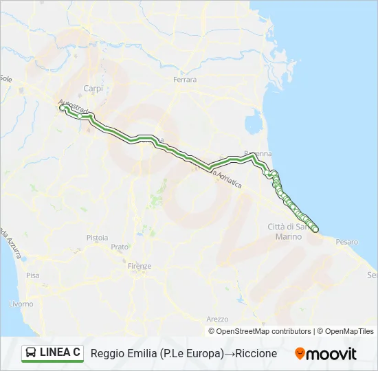 LINEA C Bus Line Map