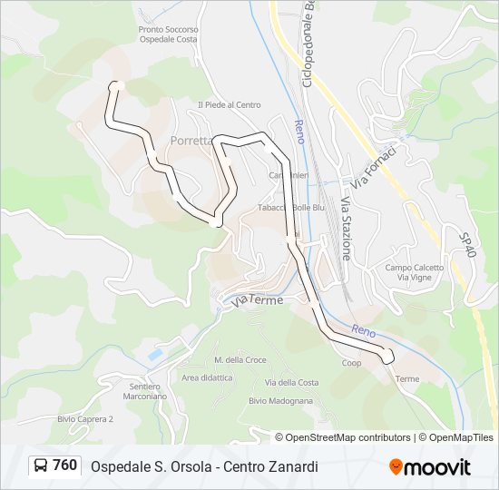 Percorso linea bus 760