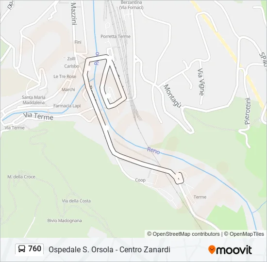 Percorso linea bus 760