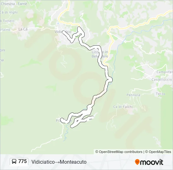 775 Bus Line Map