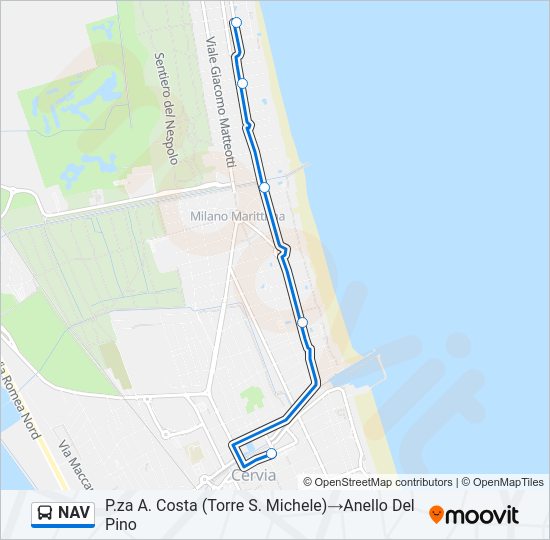 Percorso linea bus NAV