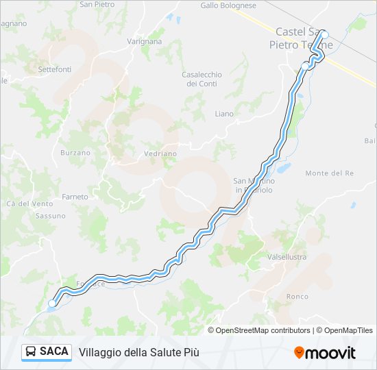Percorso linea bus SACA