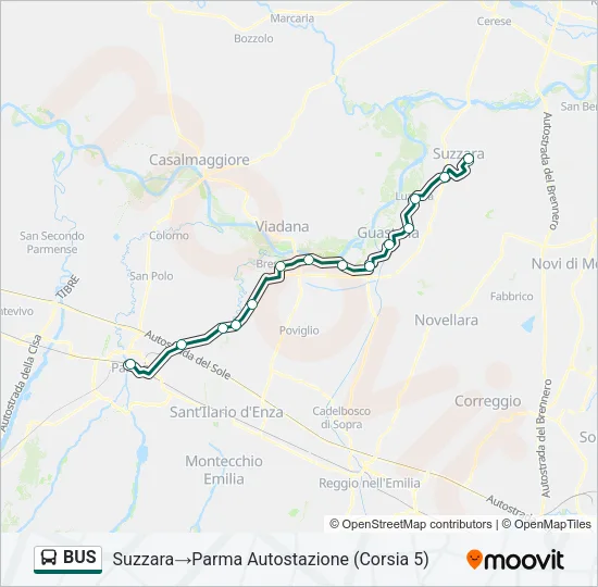 Mappa della linea BUS