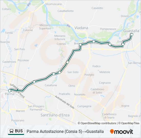 Mappa della linea BUS