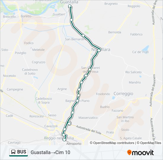 Mappa della linea BUS