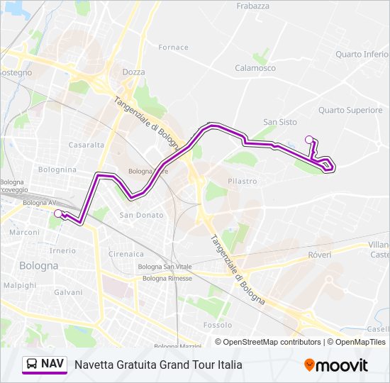 Percorso linea bus NAV