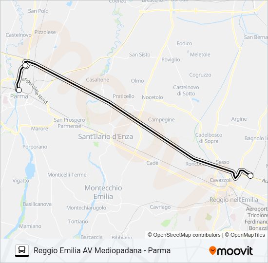 Percorso linea bus PARMALINK