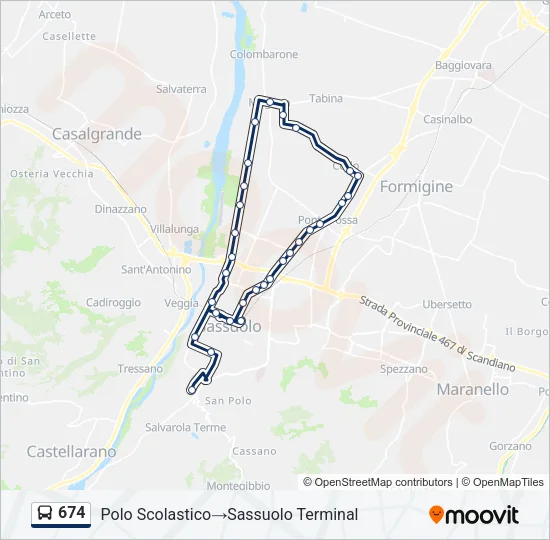 674 Bus Line Map