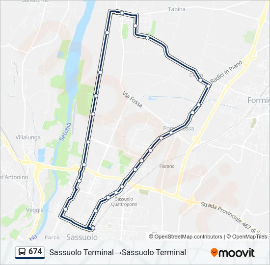 674 Bus Line Map