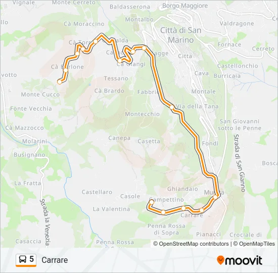 5 Bus Line Map