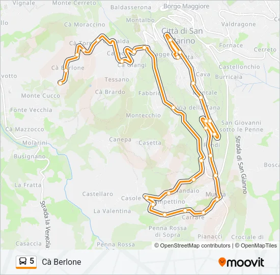 5 Bus Line Map