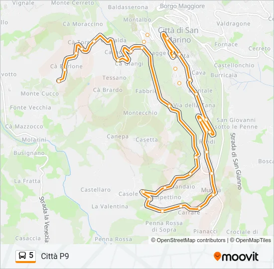 5 Bus Line Map