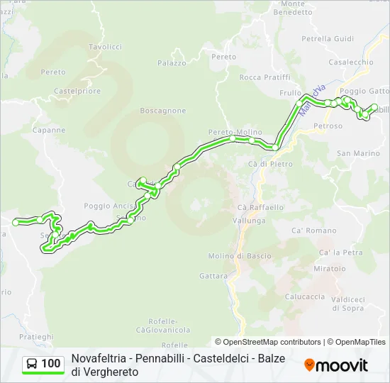 100 Bus Line Map