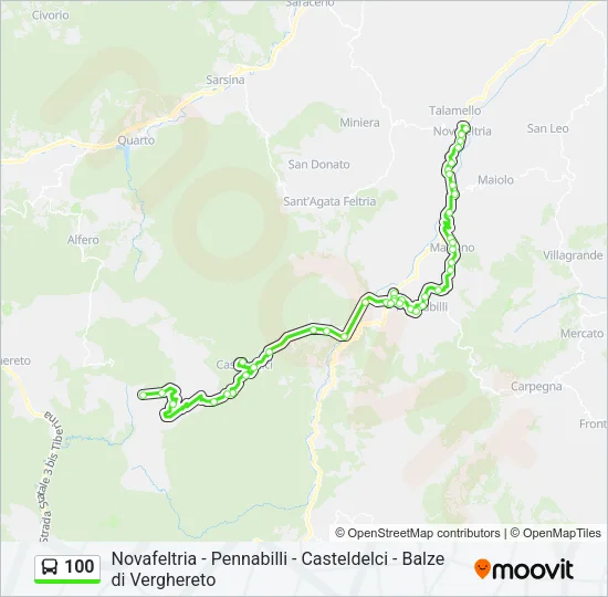 100 Bus Line Map