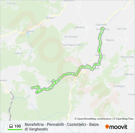 100 Bus Line Map