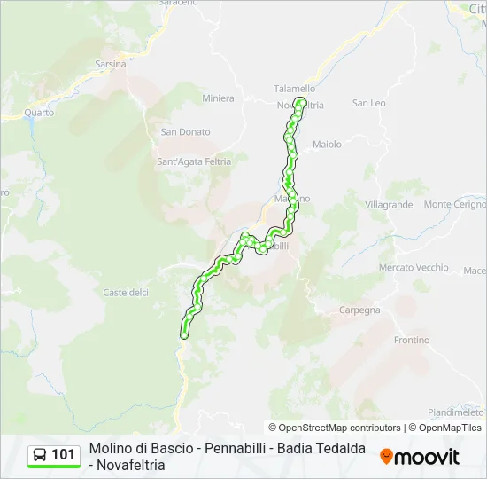 101 Bus Line Map