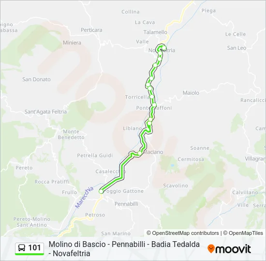 101 Bus Line Map
