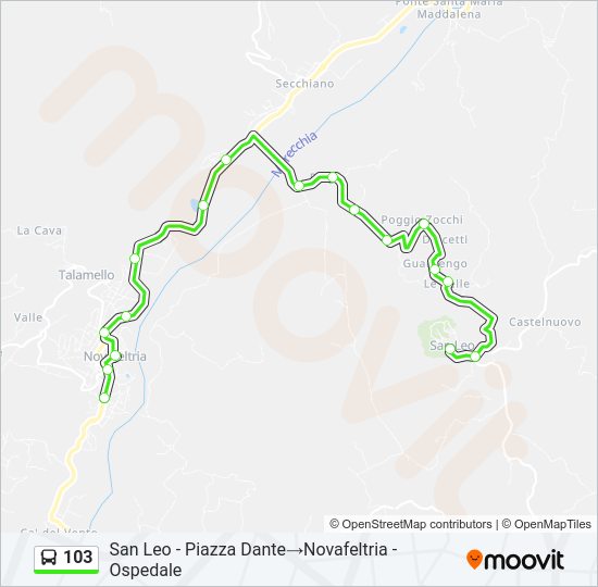 Percorso linea bus 103